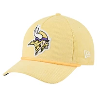 Men's New Era Gold Minnesota Vikings Cord Corduroy 9FORTY A-Frame Adjustable Hat