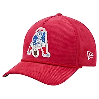 Men's New Era Red New England Patriots Cord Corduroy 9FORTY A-Frame Adjustable Hat