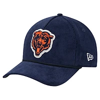 Men's New Era Navy Chicago Bears Cord Corduroy 9FORTY A-Frame Adjustable Hat