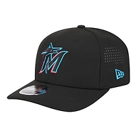 Men's New Era  Black Miami Marlins Performance 9SEVENTY Adjustable Hat