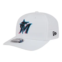 Men's New Era  White Miami Marlins Evergreen Performance 9SEVENTY Adjustable Hat