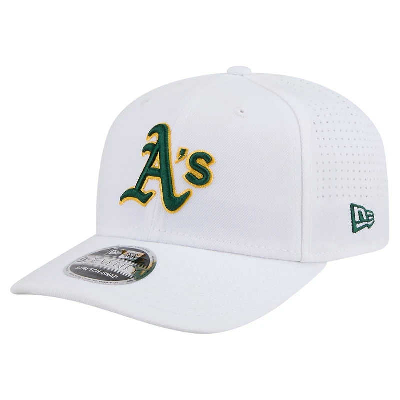 Men's New Era White Athletics COOLERA 9SEVENTY Adjustable Hat