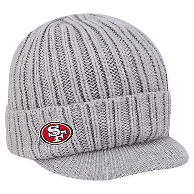 Men's New Era Gray San Francisco 49ers Knit Hat with Visor