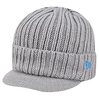 Men's New Era Gray Detroit Lions Knit Hat with Visor