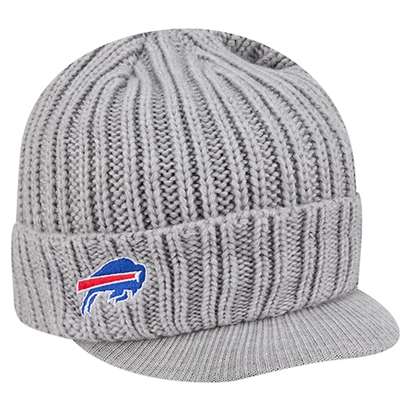 Men's New Era Gray Buffalo Bills Knit Hat with Visor