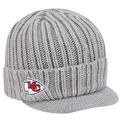 Men's New Era Gray Kansas City Chiefs Knit Hat with Visor
