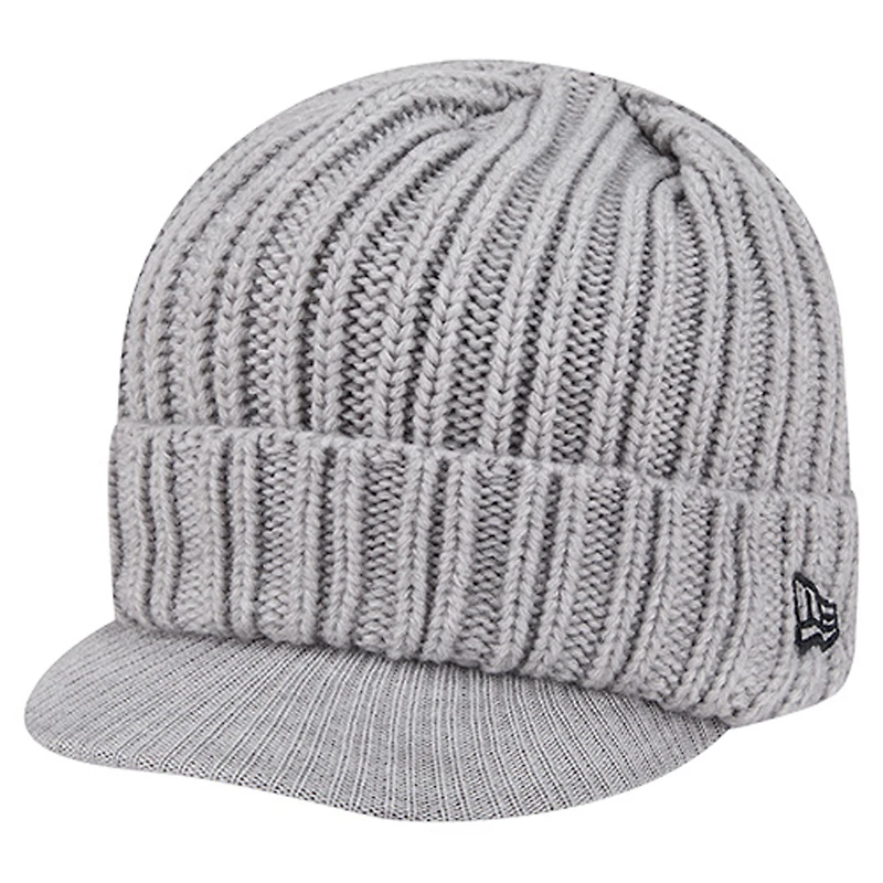 Men's New Era Gray Pittsburgh Steelers Knit Hat with Visor