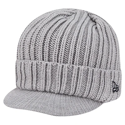 Men's New Era Gray Pittsburgh Steelers Knit Hat with Visor