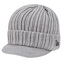 Men's New Era Gray Pittsburgh Steelers Knit Hat with Visor