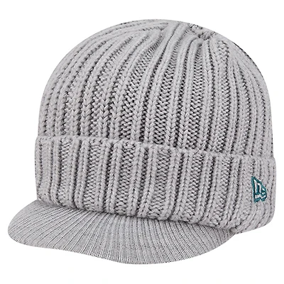 Men's New Era Gray Philadelphia Eagles Knit Hat with Visor