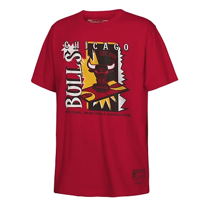 Youth Mitchell & Ness Red Chicago Bulls Retro '90s Poster T-Shirt
