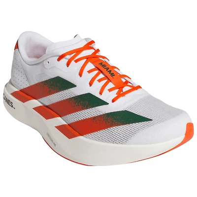 Unisex adidas White Miami Hurricanes Adizero Evolution SL Running Shoes