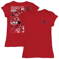 Youth Vive La Fete  Scarlet Arkansas State Red Wolves Impressions Artwork Fitted T-Shirt