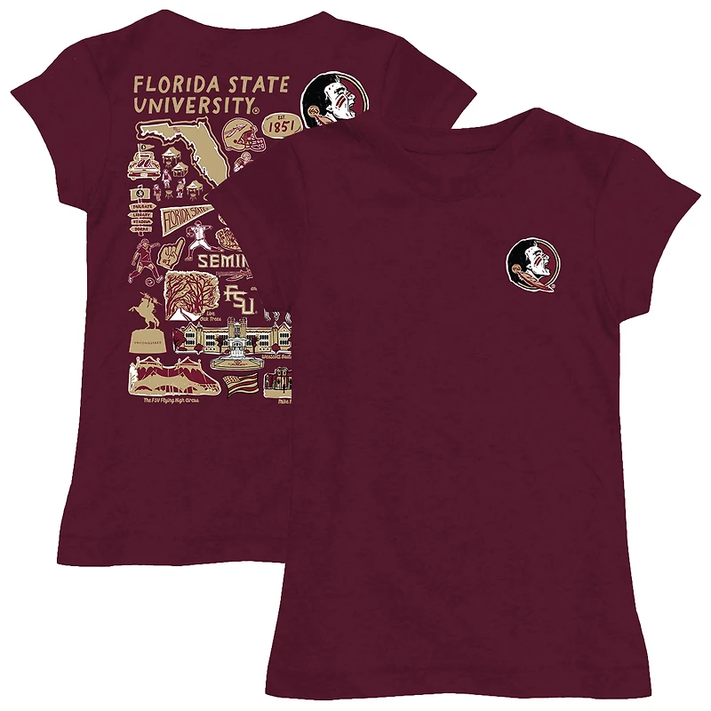 Youth Vive La Fete  Garnet Florida State Seminoles Impressions Artwork Fitted T-Shirt
