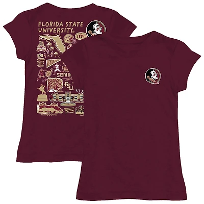 Youth Vive La Fete Garnet Florida State Seminoles Impressions Artwork Fitted T-Shirt