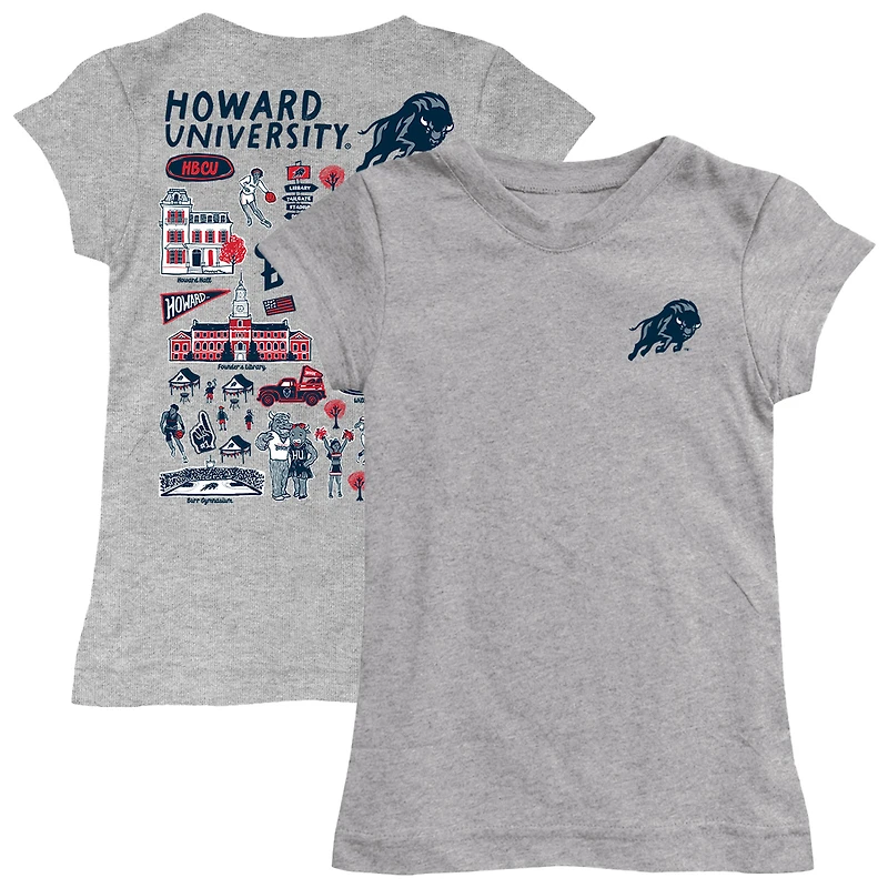 Youth Vive La Fete  Gray Howard Bison Impressions Artwork Fitted T-Shirt