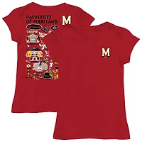 Youth Vive La Fete  Red Maryland Terrapins Impressions Artwork Fitted T-Shirt