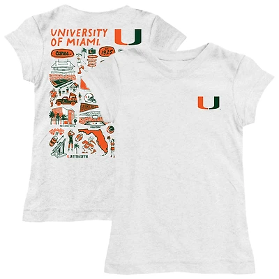Youth Vive La Fete  White Miami Hurricanes Impressions Artwork Fitted T-Shirt