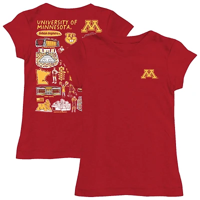 Youth Vive La Fete Red Minnesota Golden Gophers Impressions Artwork Fitted T-Shirt