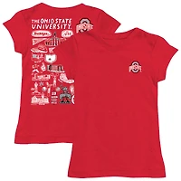 Youth Vive La Fete  Scarlet Ohio State Buckeyes Impressions Artwork Fitted T-Shirt