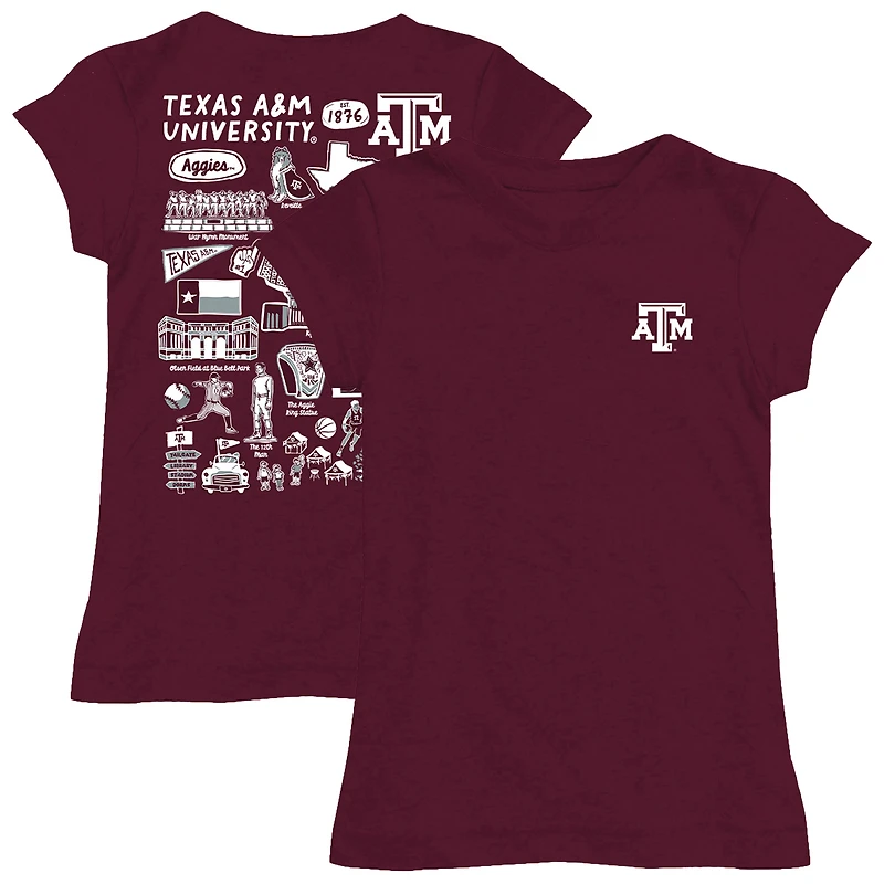 Youth Vive La Fete Maroon Texas A&M Aggies Impressions Artwork Fitted T-Shirt