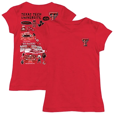 Youth Vive La Fete  Red Texas Tech Red Raiders Impressions Artwork Fitted T-Shirt
