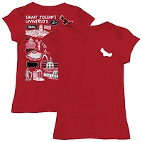 Youth Vive La Fete  Crimson Saint Joseph's Hawks Impressions Artwork Fitted T-Shirt