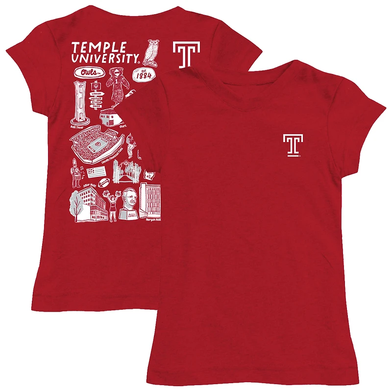 Youth Vive La Fete Cherry Temple Owls Impressions Artwork Fitted T-Shirt