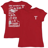 Youth Vive La Fete  Red Troy University Trojans Impressions Artwork Fitted T-Shirt