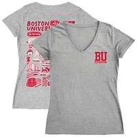 Women's Vive La Fete  Gray Boston University Impressions Artwork V-Neck T-Shirt