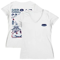 Women's Vive La Fete  White Florida Atlantic Owls Impressions Artwork V-Neck T-Shirt