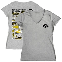 Women's Vive La Fete  Gray Iowa Hawkeyes Impressions Artwork V-Neck T-Shirt