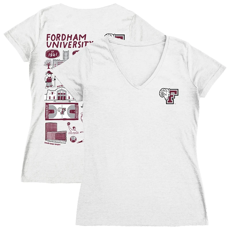 Women's Vive La Fete Fordham Rams Impressions Artwork V-Neck T-Shirt