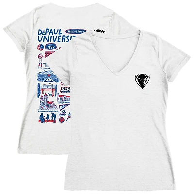 Women's Vive La Fete DePaul Blue Demons Impressions Artwork V-Neck T-Shirt