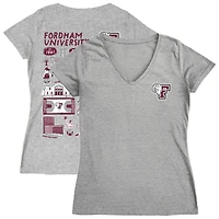 Women's Vive La Fete  Gray Fordham Rams Impressions Artwork V-Neck T-Shirt