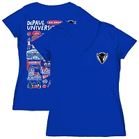 Women's Vive La Fete  Royal DePaul Blue Demons Impressions Artwork V-Neck T-Shirt