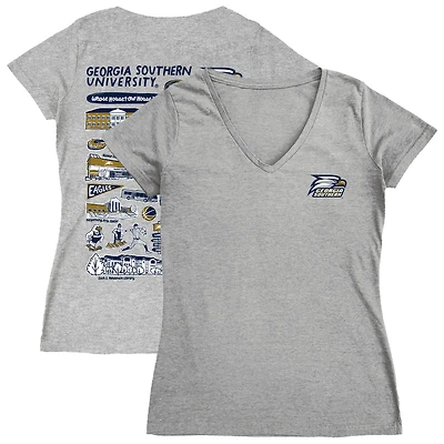 Women's Vive La Fete  Gray Georgia Southern Eagles Impressions Artwork V-Neck T-Shirt