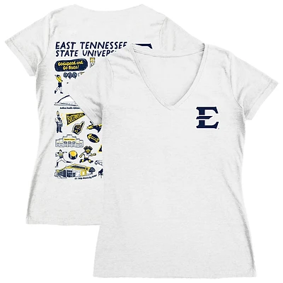 Women's Vive La Fete ETSU Buccaneers Impressions Artwork V-Neck T-Shirt