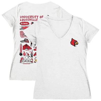Women's Vive La Fete Louisville Cardinals Impressions Artwork V-Neck T-Shirt