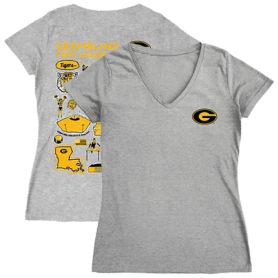 Women's Vive La Fete Grambling Tigers Impressions Artwork V-Neck T-Shirt