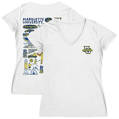 Women's Vive La Fete Marquette Golden Eagles Impressions Artwork V-Neck T-Shirt