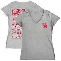 Women's Vive La Fete  Gray Houston Cougars Impressions Artwork V-Neck T-Shirt