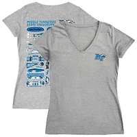 Women's Vive La Fete  Gray MTSU Blue Raiders Impressions Artwork V-Neck T-Shirt
