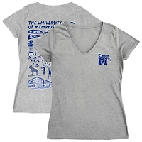 Women's Vive La Fete  Gray Memphis Tigers Impressions Artwork V-Neck T-Shirt
