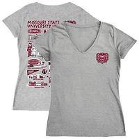 Women's Vive La Fete  Gray Missouri State University Bears Impressions Artwork V-Neck T-Shirt