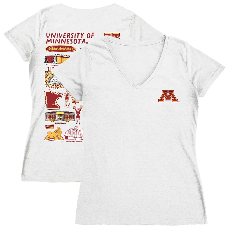 Women's Vive La Fete Minnesota Golden Gophers Impressions Artwork V-Neck T-Shirt
