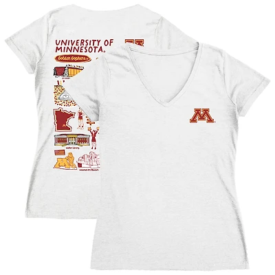 Women's Vive La Fete Minnesota Golden Gophers Impressions Artwork V-Neck T-Shirt
