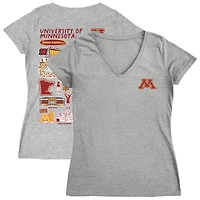Women's Vive La Fete  Gray Minnesota Golden Gophers Impressions Artwork V-Neck T-Shirt