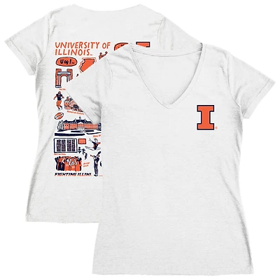 Women's Vive La Fete Illinois Fighting Illini Impressions Artwork V-Neck T-Shirt