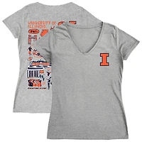 Women's Vive La Fete  Gray Illinois Fighting Illini Impressions Artwork V-Neck T-Shirt